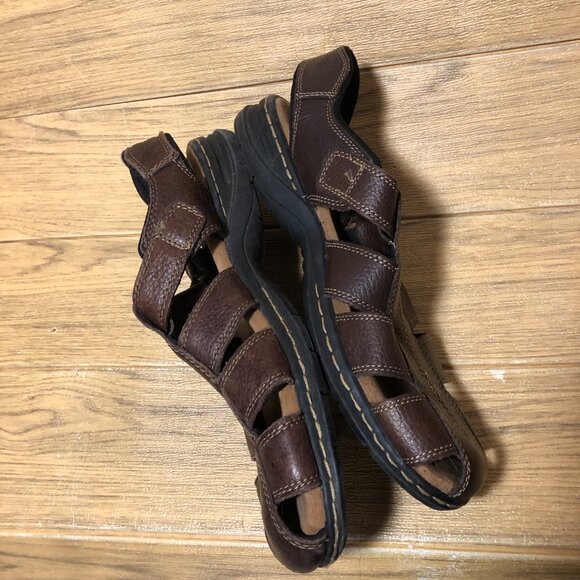 Dr Scholl men fisherman brown leather sandals, 11 main image 4